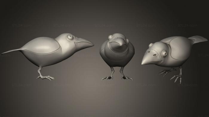 Bird figurines (Corbie 4, STKB_0159) 3D models for cnc